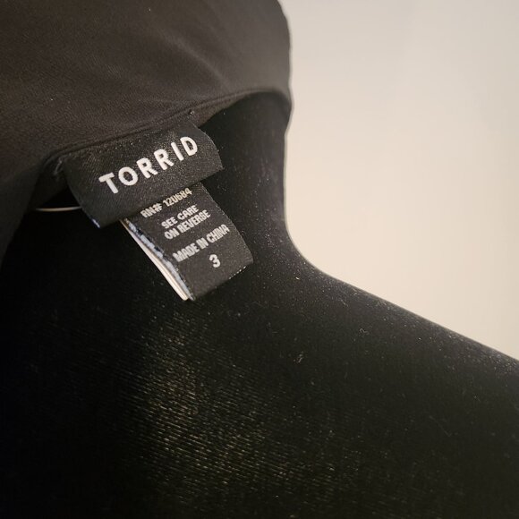 Torrid Black Sleeveless High-Low Chiffon Dress Plus Size 3 Sheer Overlay - Picture 4 of 5